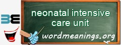 WordMeaning blackboard for neonatal intensive care unit